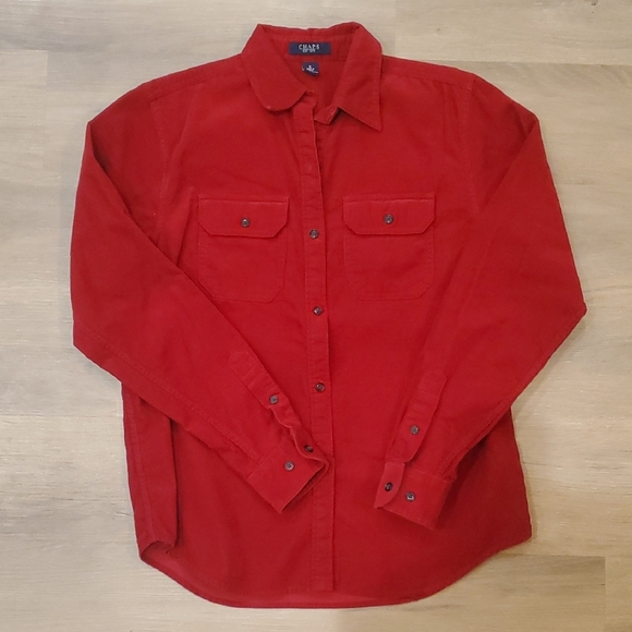 Chaps Red Courdory Button-Up Shirt - Picture 1 of 7